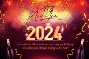 Happy new year 2024 greeting card