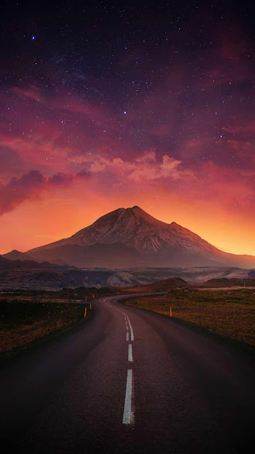 Landscape, Mountain, Road, Sunset, iPhone Wallpaper – Wallpapers Download