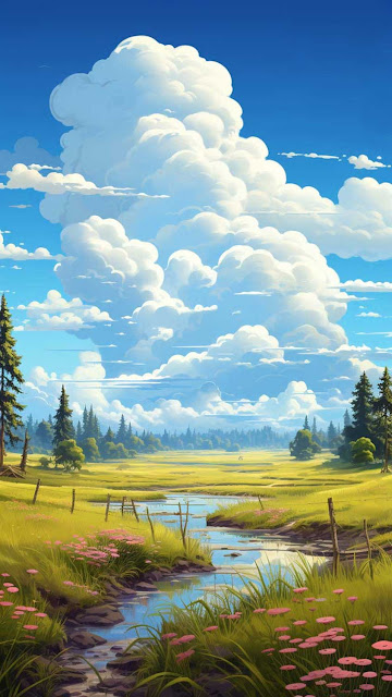 Free Download Painting Landscape Art iPhone Wallpaper