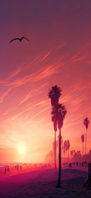 Sunset Beach Scenery SmartPhone Wallpaper – Wallpapers Download