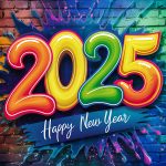 Colorful 2025 new year background for your party