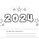 New year resolution 2024 happy new year 2024 colouring party crowns