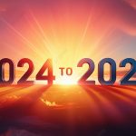 Typography of 2024 to 2025 transition with bold and festive design image