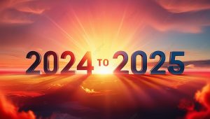 Typography of 2024 to 2025 transition with bold and festive design image