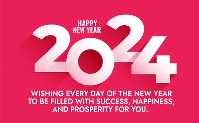 Free Download 2024 Happy New Year, Pink Background, Message, Free Image