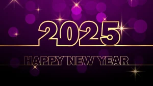 2025 happy new year purple wallpaper 2560x1440px (2k) free download