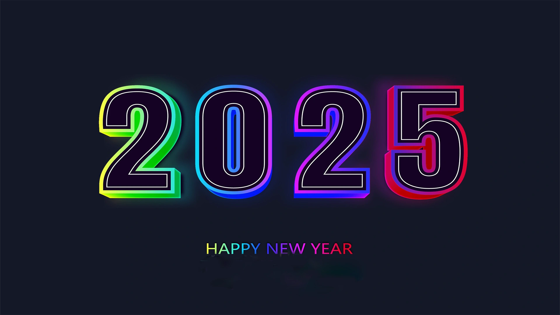 2025 happy new year neon sign text graphics