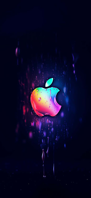 Free Download Apple Logo Water Drops Mobile Wallpaper