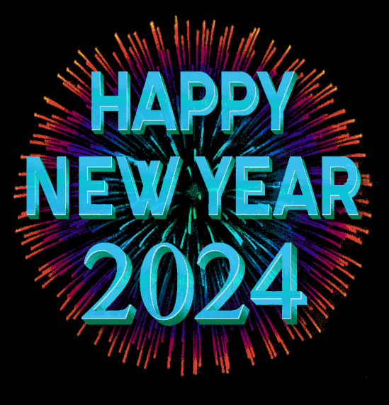 Beautiful animated firework happy new year 2024 gif image 3