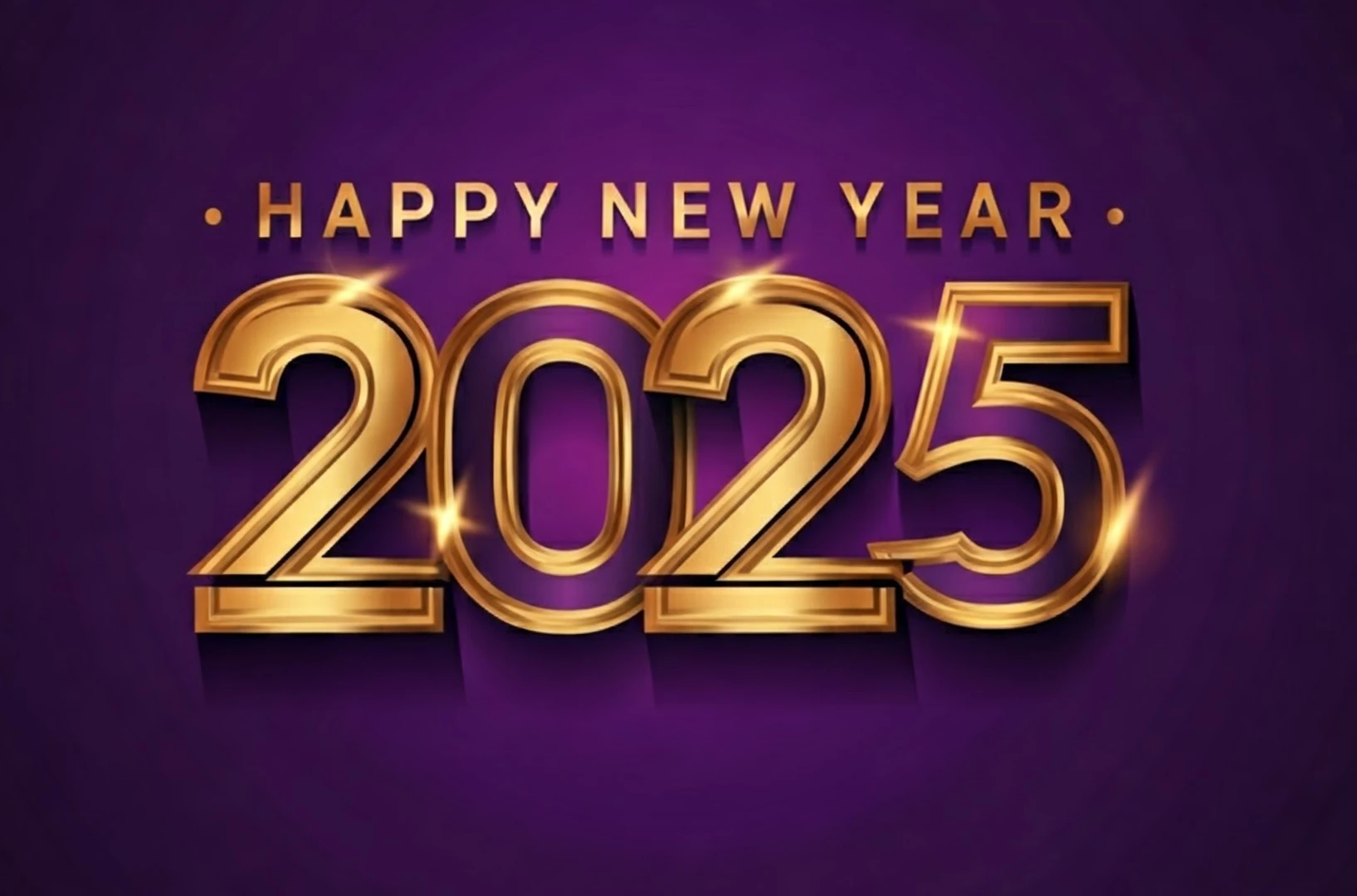 Happy New Year 2025 Purple Image Wallpaper