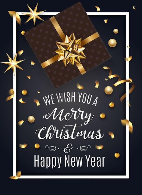 Free Download Merry Christmas Happy New Year Greeting Card