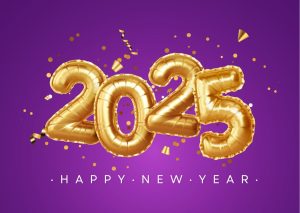 Purple and golden happy new year card