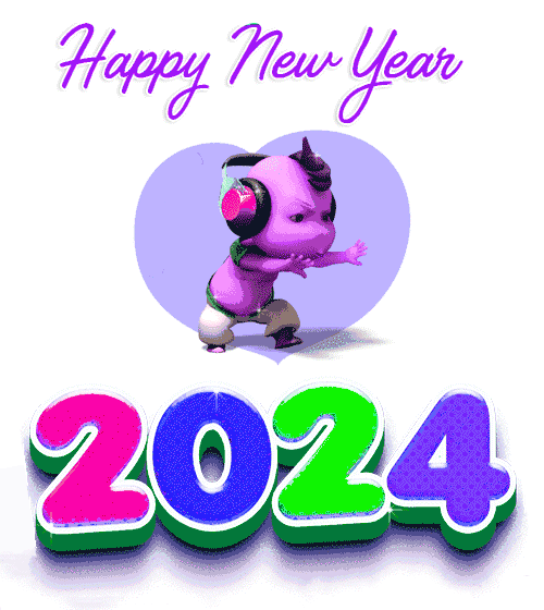 Happy new year 2024 gif funny