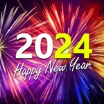 High quality firework show new year 2024 background image