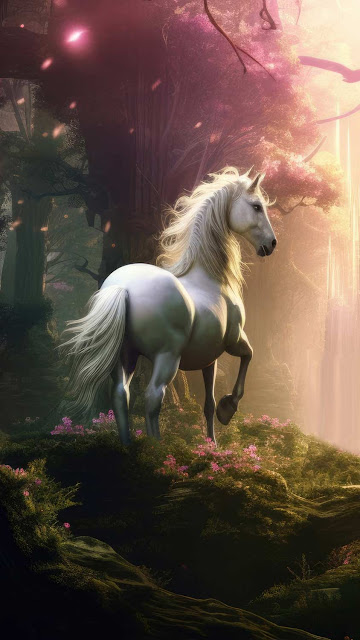 Free Download Mystical Forest Unicorn Mobile Wallpaper