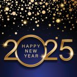 2025 happy new year background design greeting card banner poster illustration vector