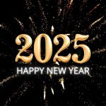 Black firework 2025 happy new year facebook post