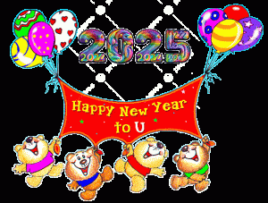 Happy new year 2025 gif funny cartoon