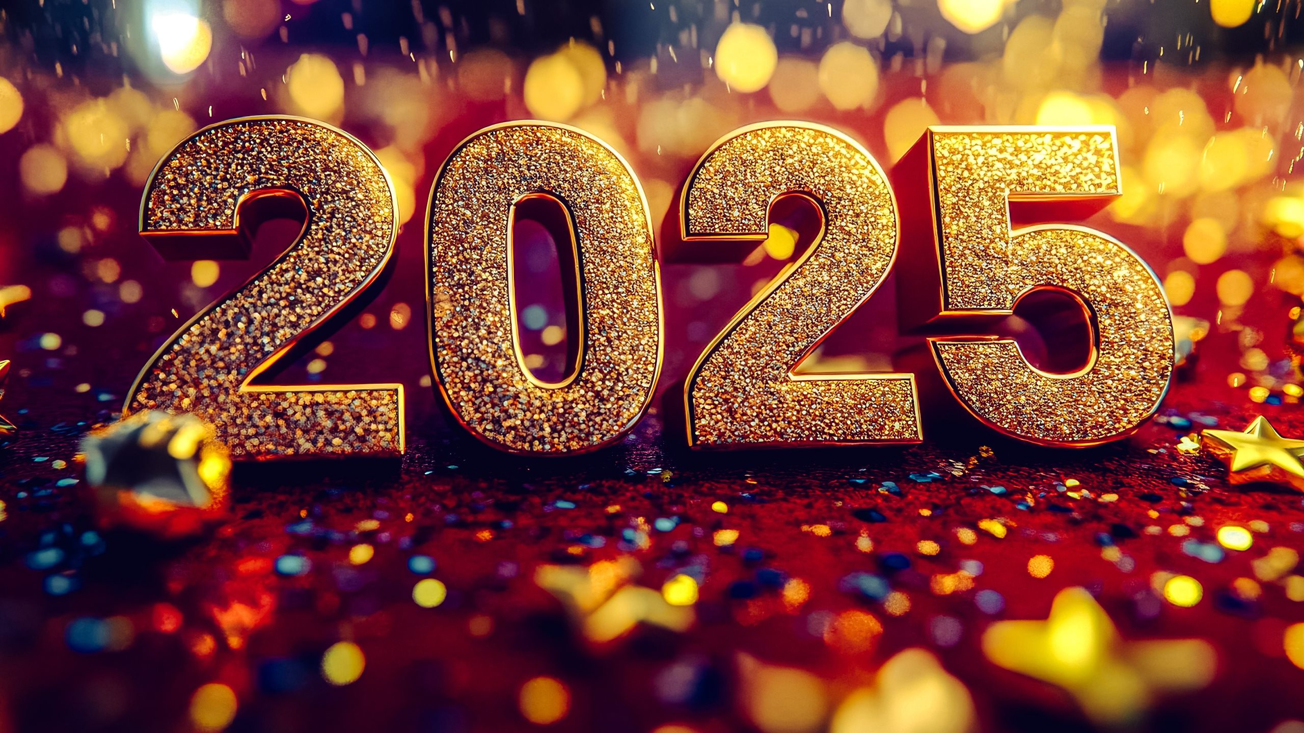 2025 happy new year red 2025 background 2025 greeting card 2025 concepts 2025 gold letters 2560x1440