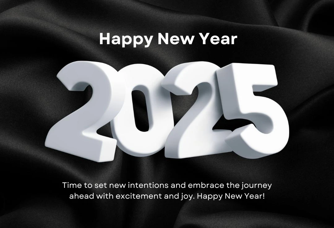 Black and white simple happy new year image