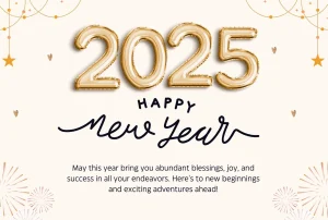 Cream beige elegant clean happy new year 2025 card