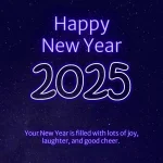 Happy new year 2025 wishes with blue color effect image hd collection