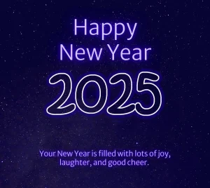 Happy new year 2025 wishes with blue color effect image hd collection