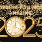 Amazing 2025 new year gif wishes fireworks clock