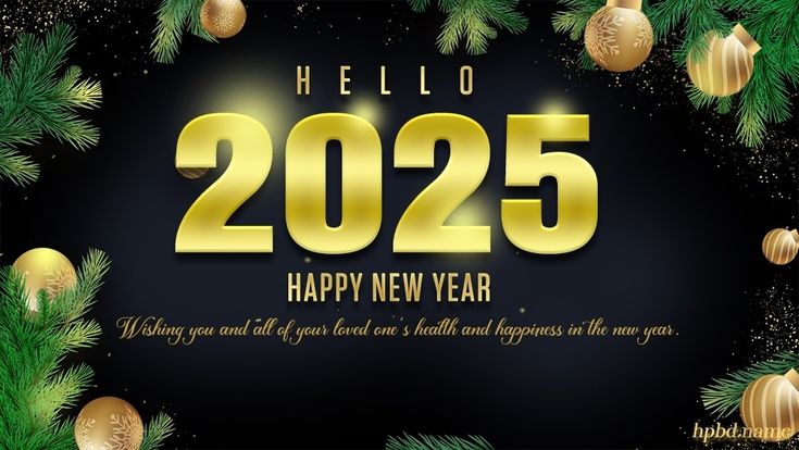 Free Download Free Happy 2025 New Year Greeting Card Image