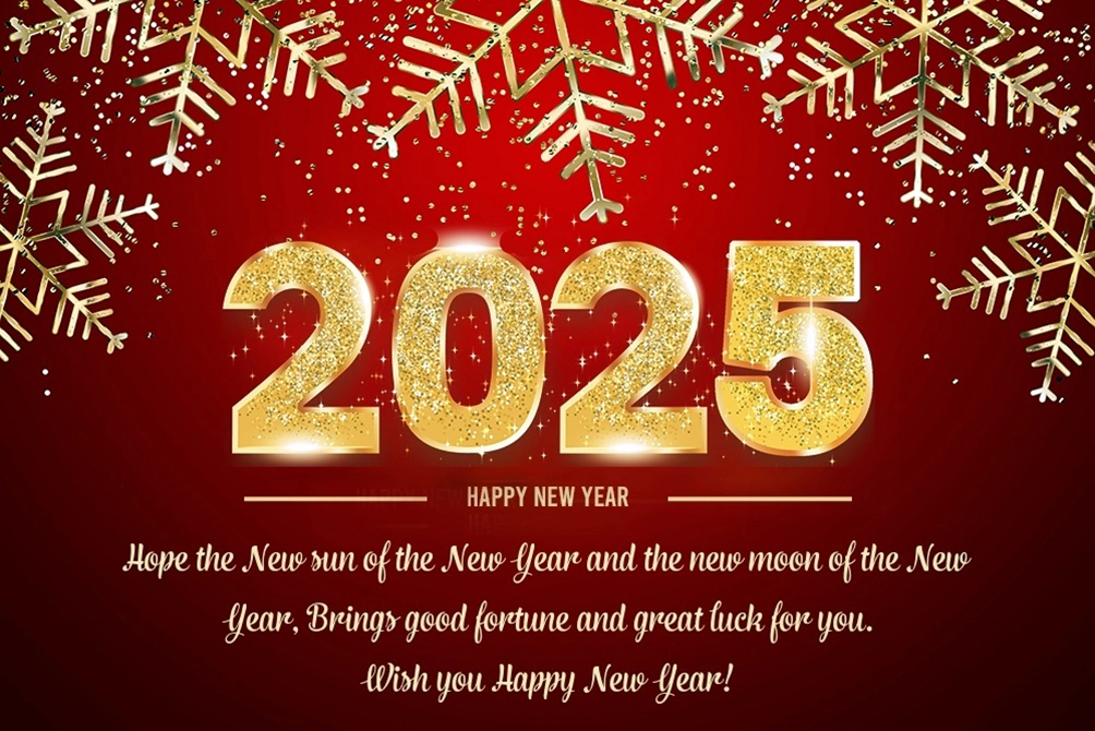 Glitter gold 2025 happy new year wishes images