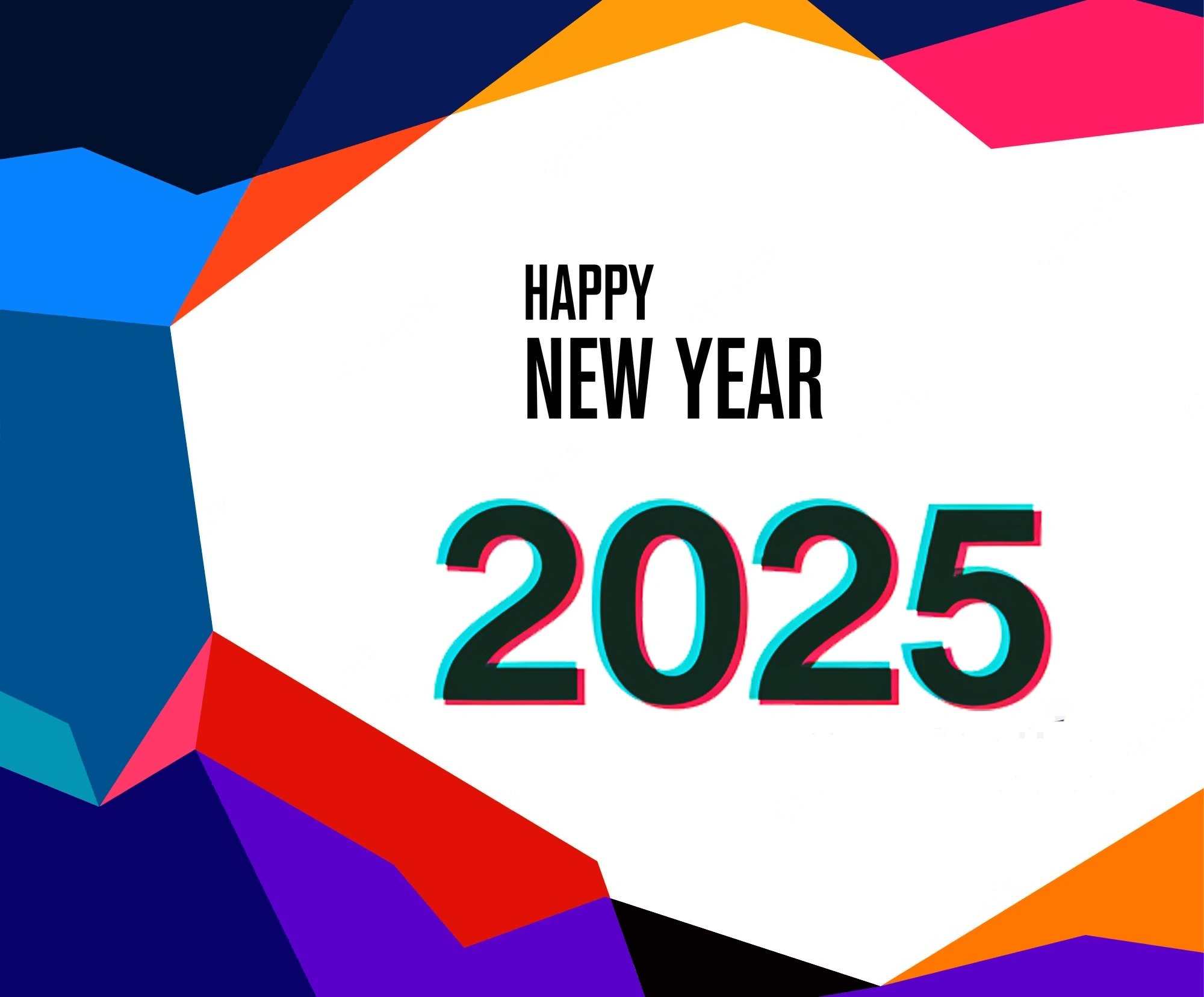 Happy new year 2025 colorful abstract background social media