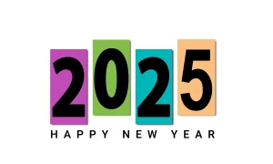 Happy new year 2025 wishes design happy new year template