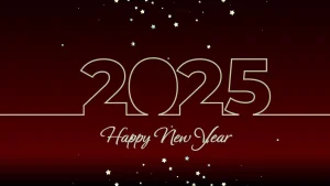 Simple happy new year 2025 poster