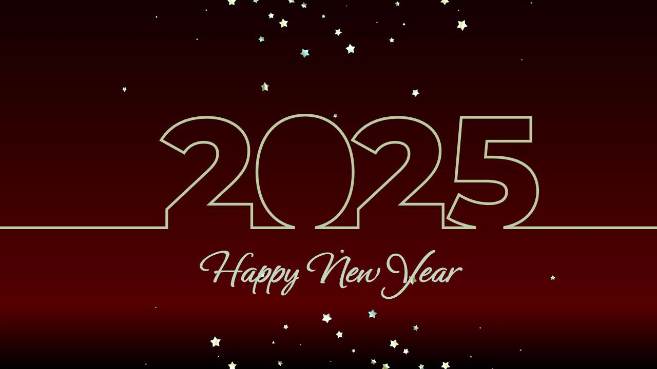 Simple happy new year 2025 poster