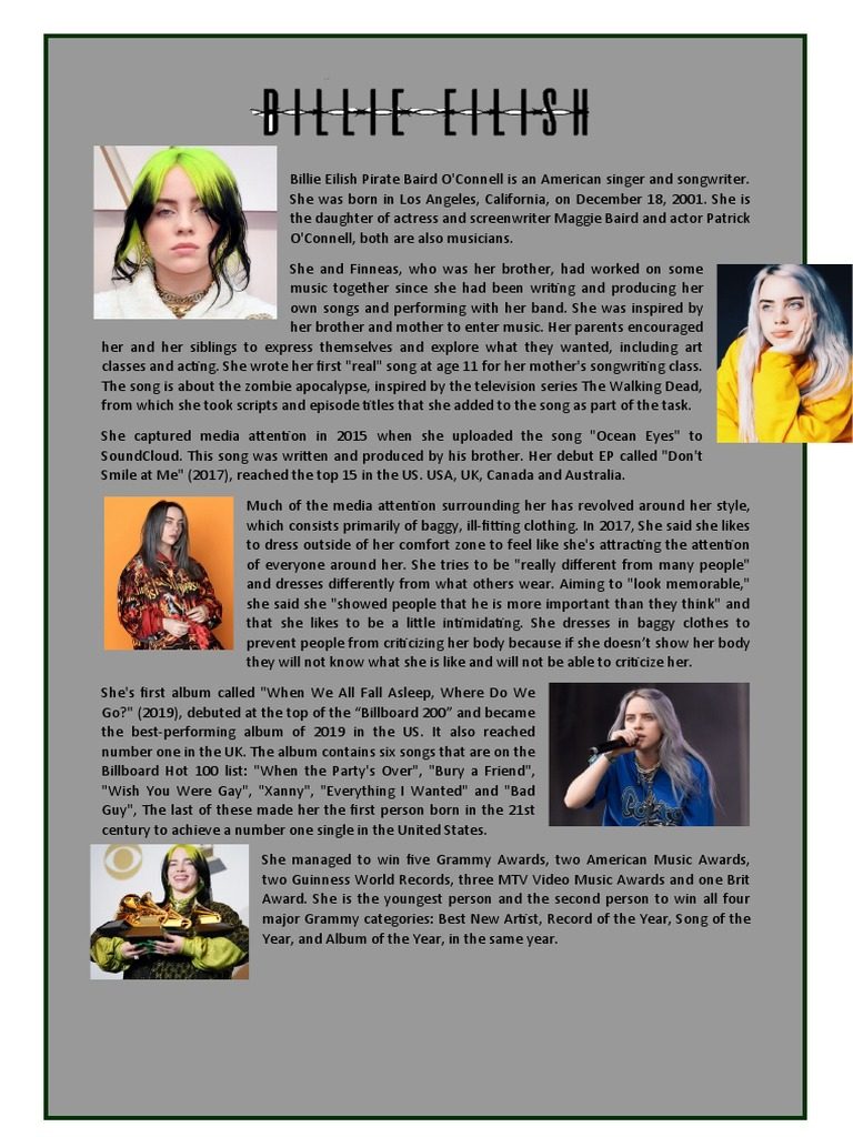 Billie Eilish Biography: Age, Career, Net Worth, and Recent Updates (2026)